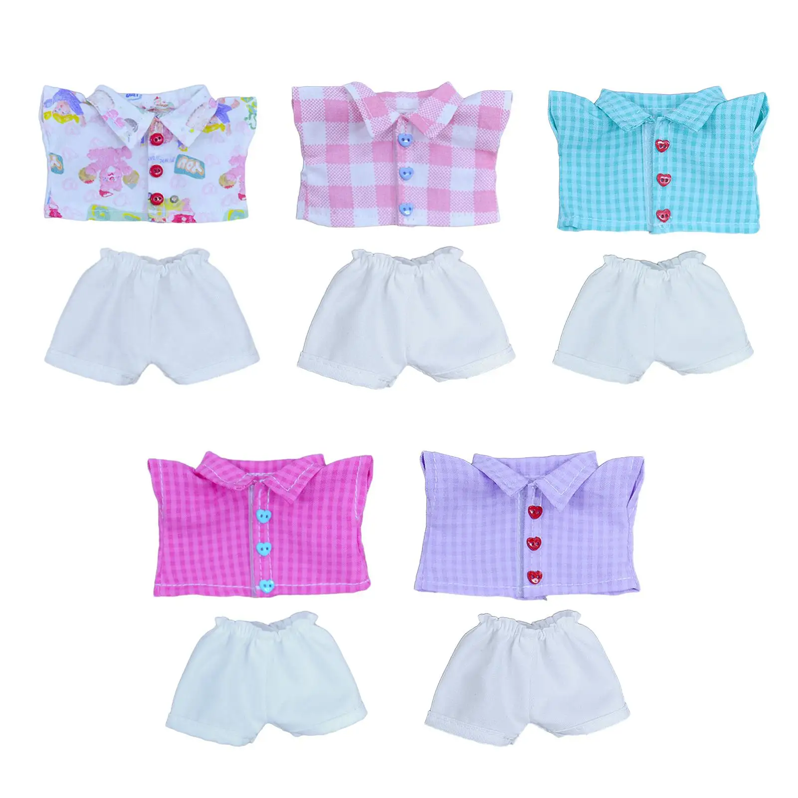 2 Pieces Dolls Shirt and Pants Accs Handmade Clothing for 17cm Dolls Dress up Girl Dolls Children's Gifts Halloween Gifts