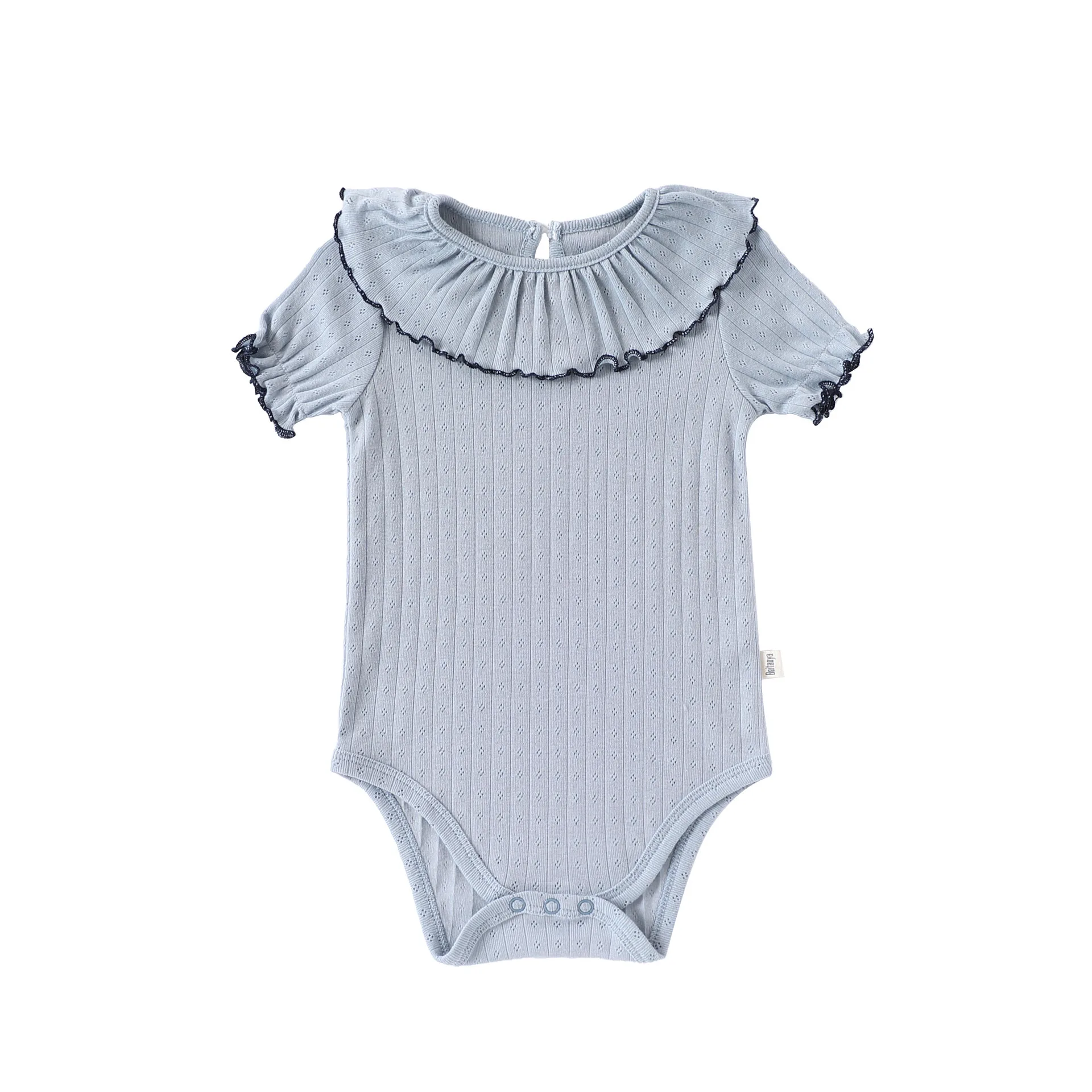 Body triangular algodón puro verano bebé niña cuello volantes - imagen 5