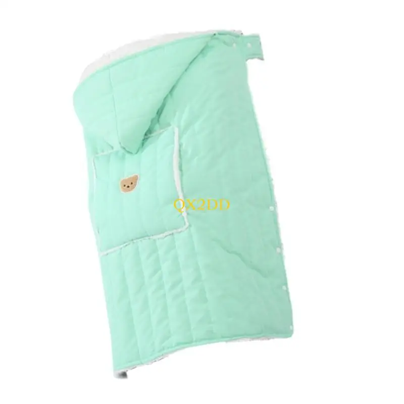 QX2D Manta para cochecitos bebé, manta gruesa para bebé, manta forro suave, funda para cochecito bebé, y - imagen 5