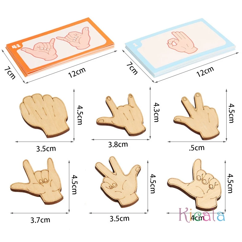 Rompecabezas educativo Montessori de gestos a juego, juguete de enseñanza, bloques de escritorio para niños, rompecabezas a juego, juguetes de aprendizaje para niños, regalos - imagen 5