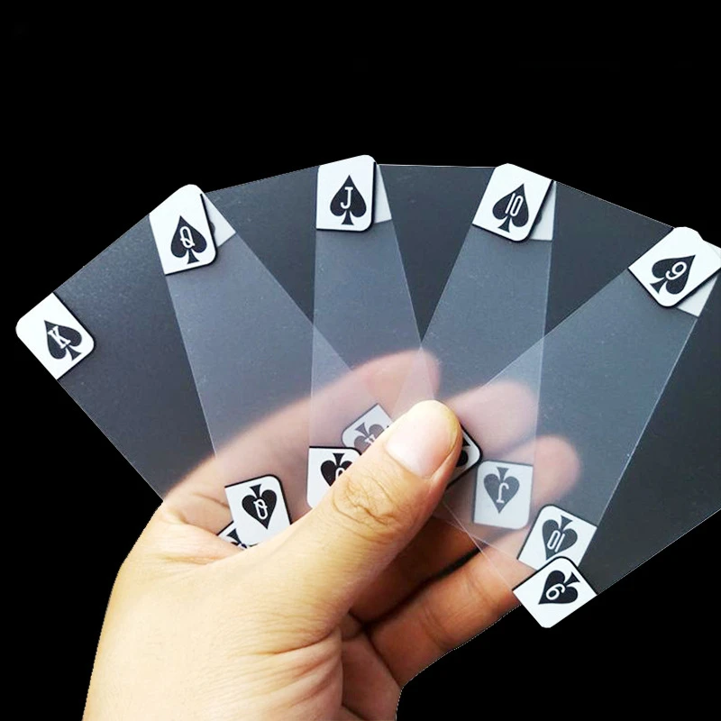 Playing Cards Transparent Plastic Frosted Poker White Frosted Waterproof PVC Playing Cards Unique Cards Indoor Party Game - imagen 2
