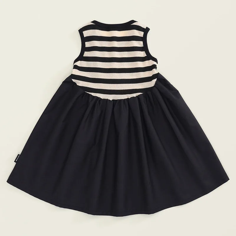 Ropa de verano para niños, moda coreana para niñas, vestidos de princesa sin mangas a rayas para bebés, vestido para niños pequeños, ropa de Boutique para niños B060 - imagen 2