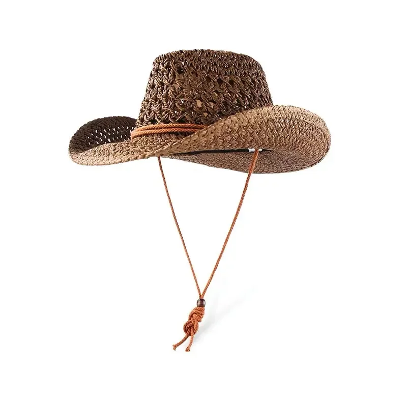 Sombrero vaquero de paja infantil – Ala ancha plegable para verano - imagen 3