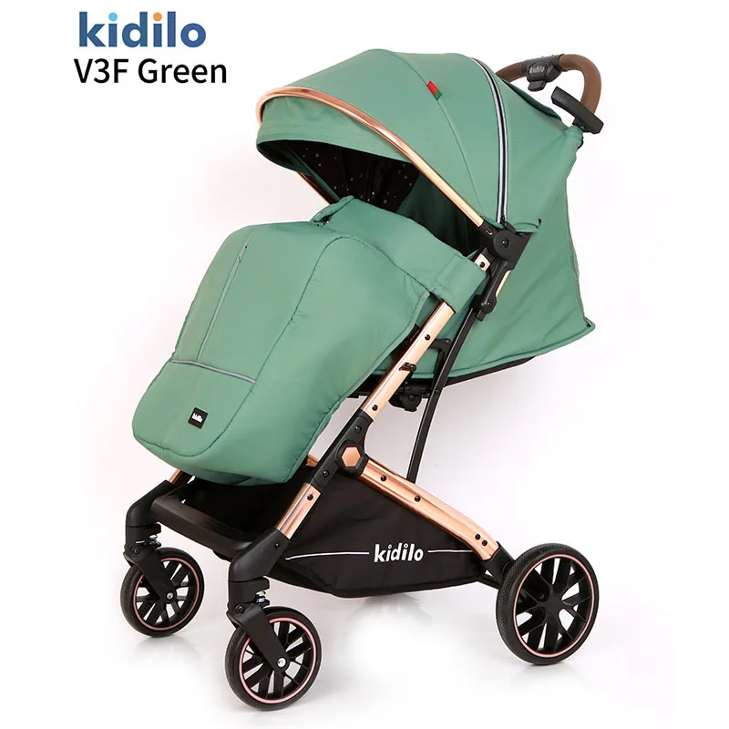 Cochecito Kidilo de alta vista para sentarse y tumbarse, cochecito de bebé plegable ligero, cubierta de pie gruesa - imagen 2