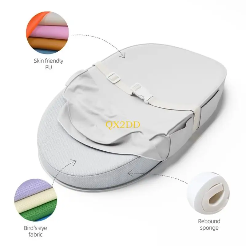 QX2D Almohadilla para cambiador infantil, hebillas seguras, pared seguridad, guardería pequeña, esencial - imagen 4