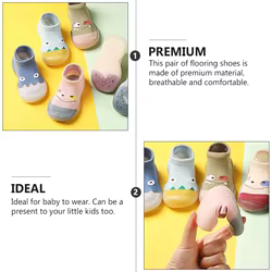 1 par de zapatos de suelo para bebés, calcetines antideslizantes de algodón transpirables, zapatos informales antideslizantes para el hogar