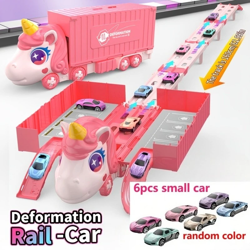Pista de carreras plegable para niños con coches y camiones juguete - imagen 3