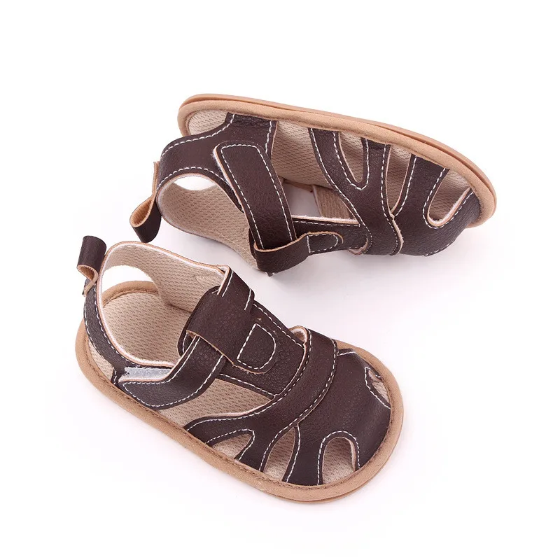 Nuevas sandalias transpirables para recién nacidos, zapatos informales para bebés, zapatos de cuna con suela de goma suave para primeros pasos de PU para verano 2025 - imagen 5