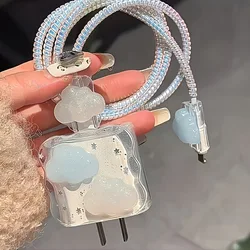 Protector de cable iPhone estilo kawaii nube resistente duradero
