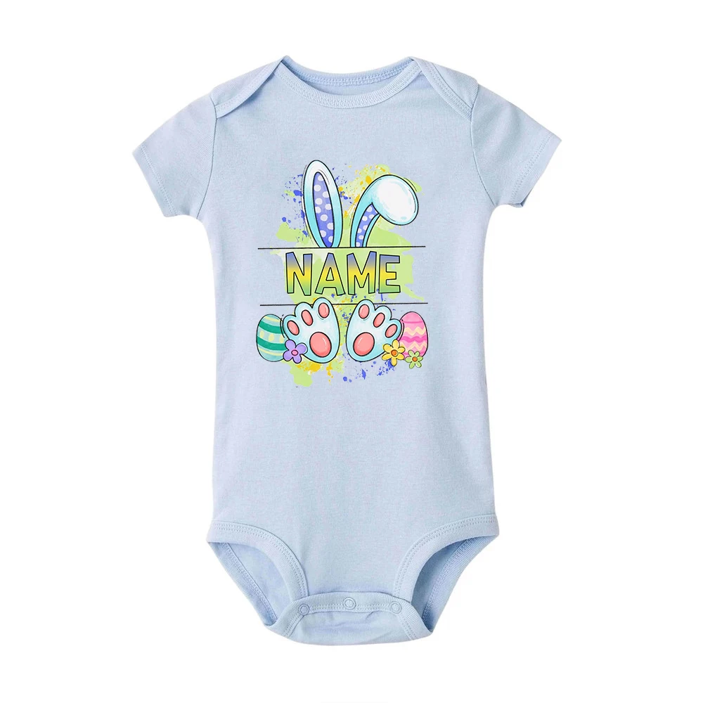 Body personalizado de Pascua para bebé, traje de fiesta infantil con nombre personalizado, ropa para niños y niñas, mono bonito de conejito para recién nacido - imagen 4