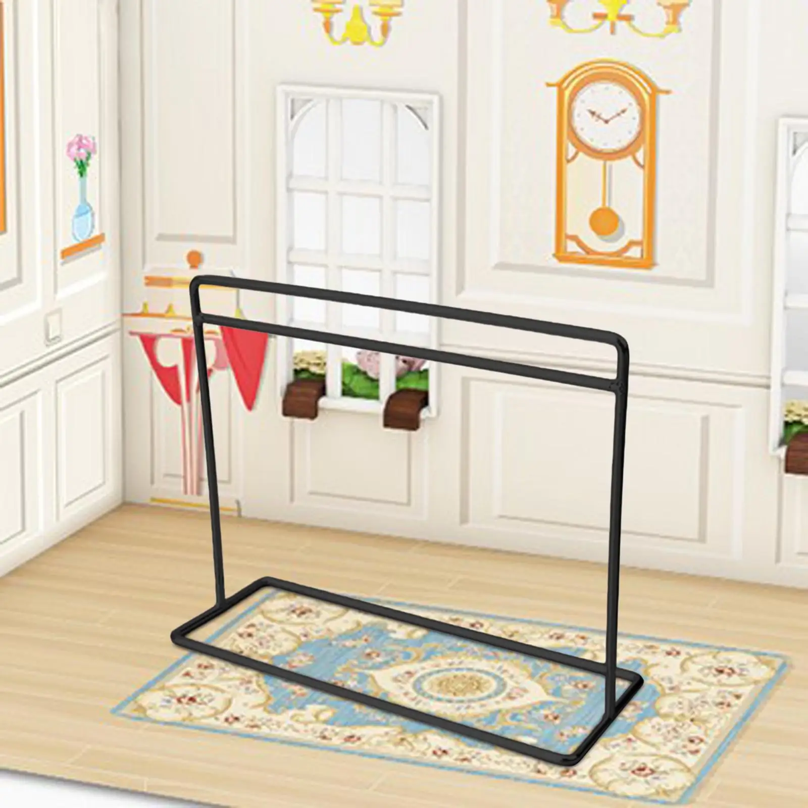 Dollhouse Clothing Rack DIY Scene Model Dollhouse Furniture Decor Miniature Accessories Living Room Miniature Clothes Rack