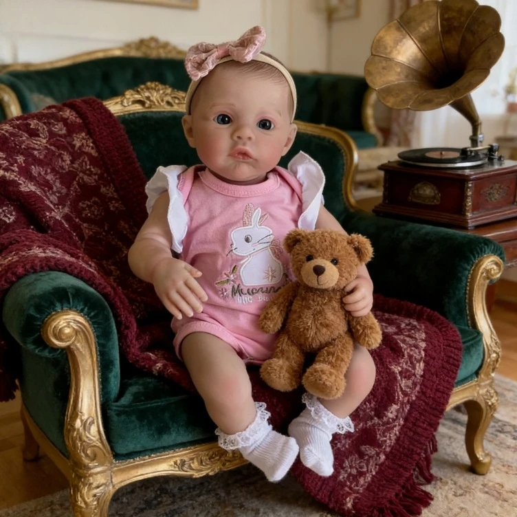 NPK 45cm 100% pintura a mano piel 3D muñeca artística coleccionable con venas visibles tela suave cuerpo Reborn Meadow Bebe juguetes regalo