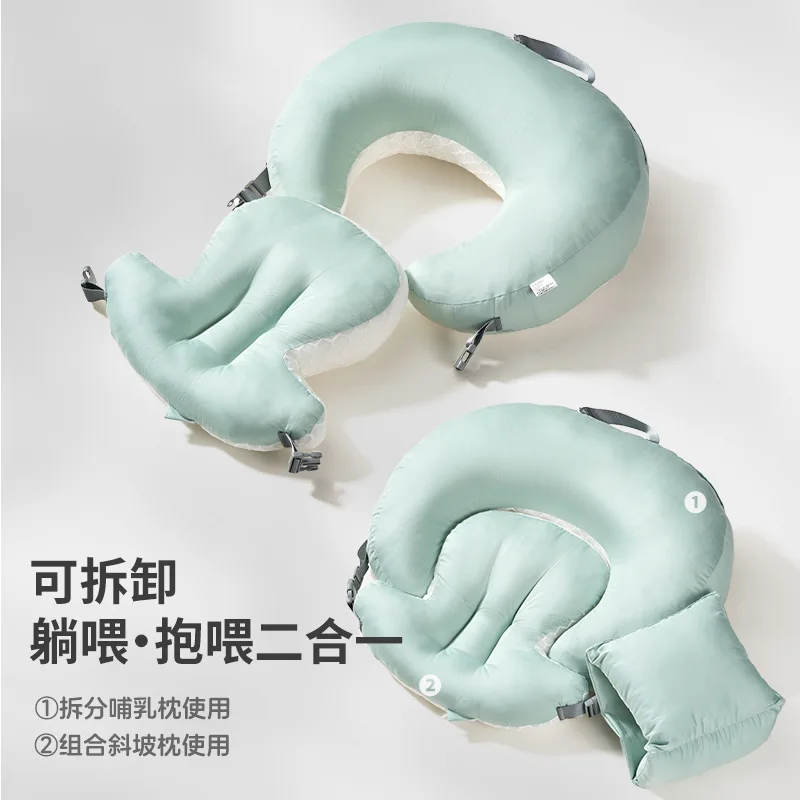 Almohada de lactancia para bebé, herramienta de lactancia, cojín de protección de cintura de maternidad, almohada de pendiente antiescupir manos libres - imagen 2