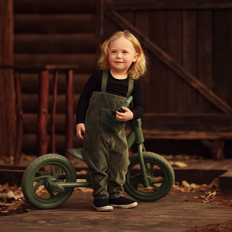 Conjunto de terciopelo verde para bebé: vestido, top y mameluco - imagen 2