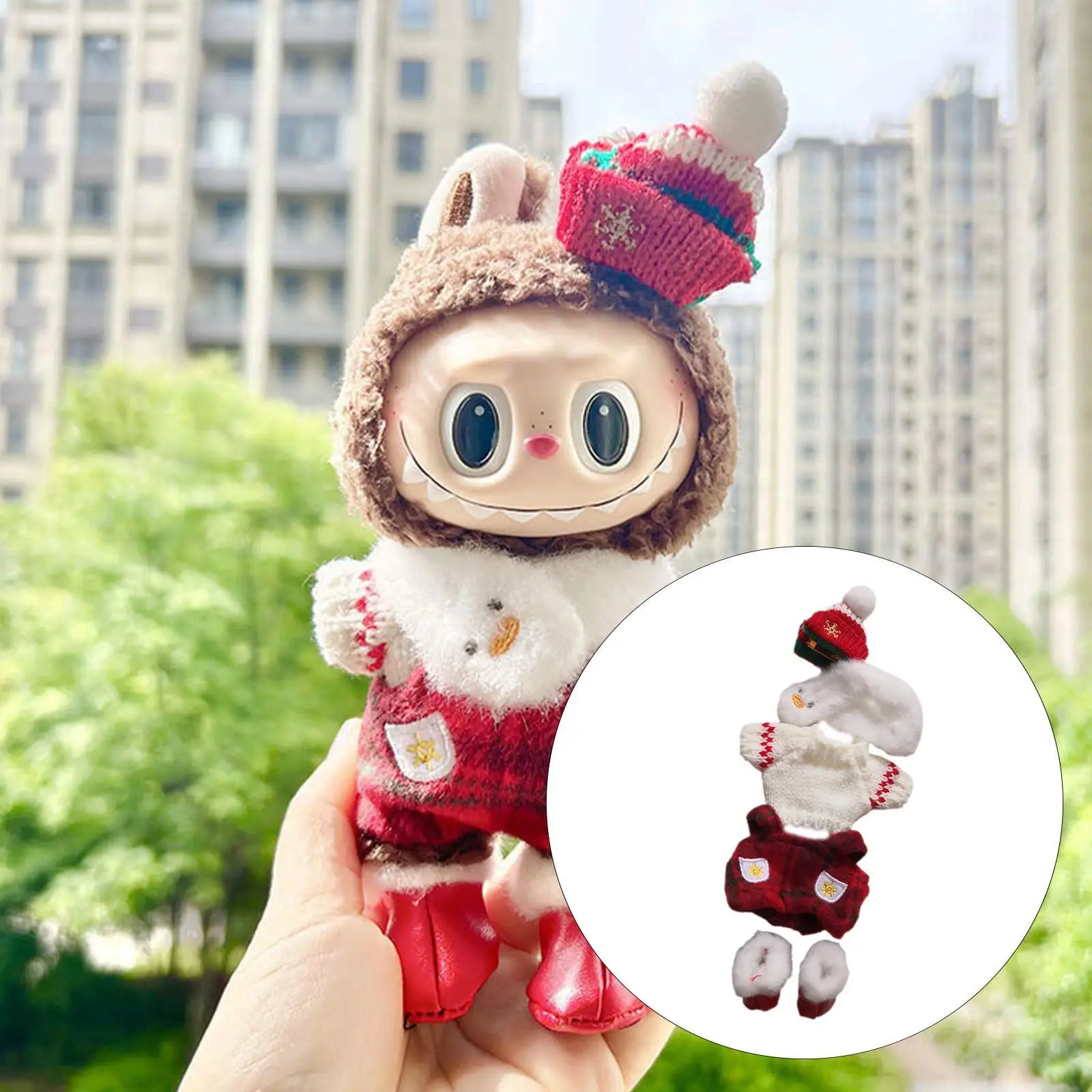 15cm 17cm Doll Clothes Cute Doll Clothes Suit Soft Stylish for Girls Gift Christmas Set Costume Pants Shoes for 6.69inch Doll
