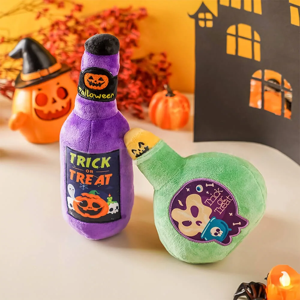 Juguete chirriante estilo botella vintage para perro – Tema Halloween - imagen 3