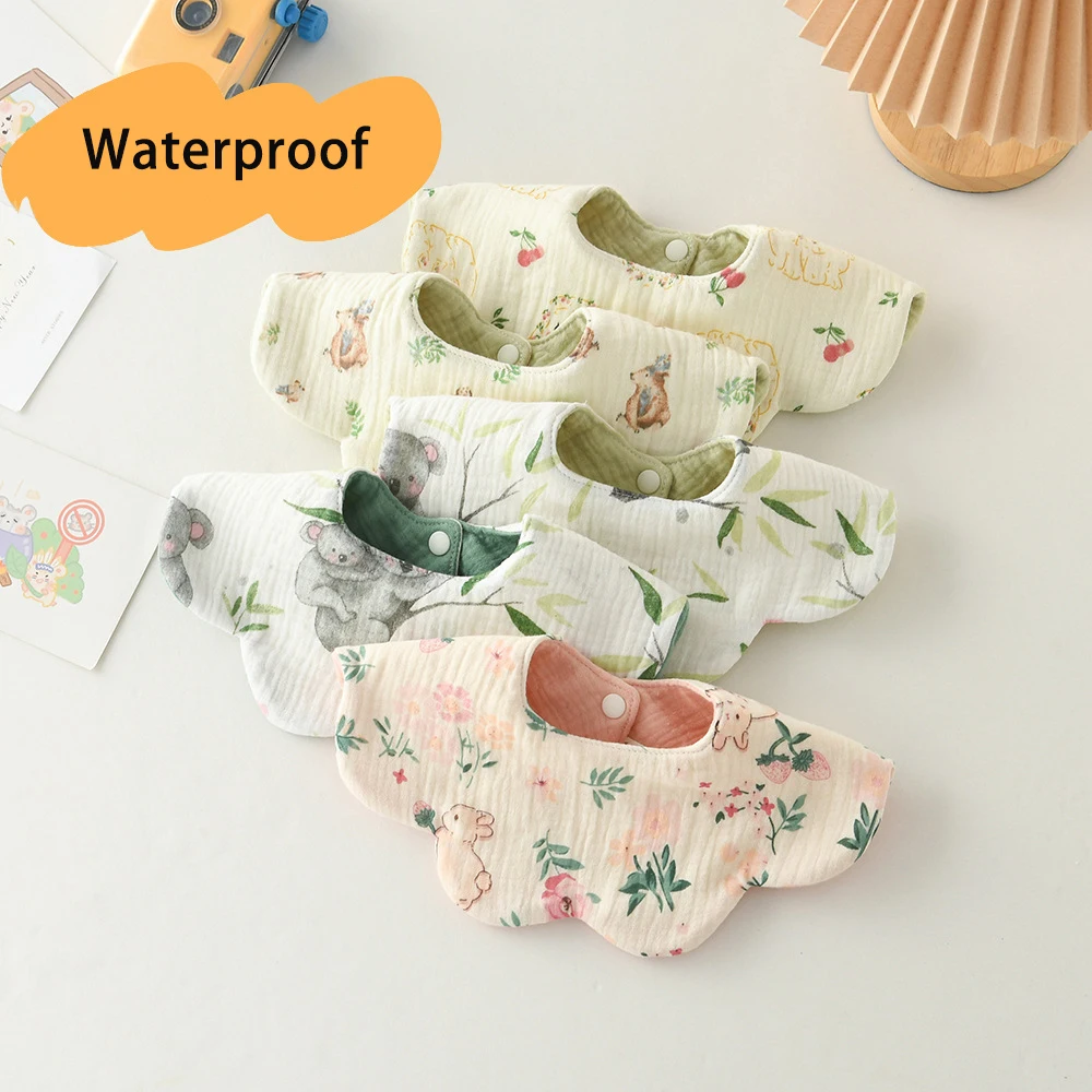 Babero suave impermeable de dos caras para alimentación de bebé, babero para babero, toalla de Saliva de pétalo para bebés, paño bonito para eructar, Baberos para niños pequeños - imagen 2