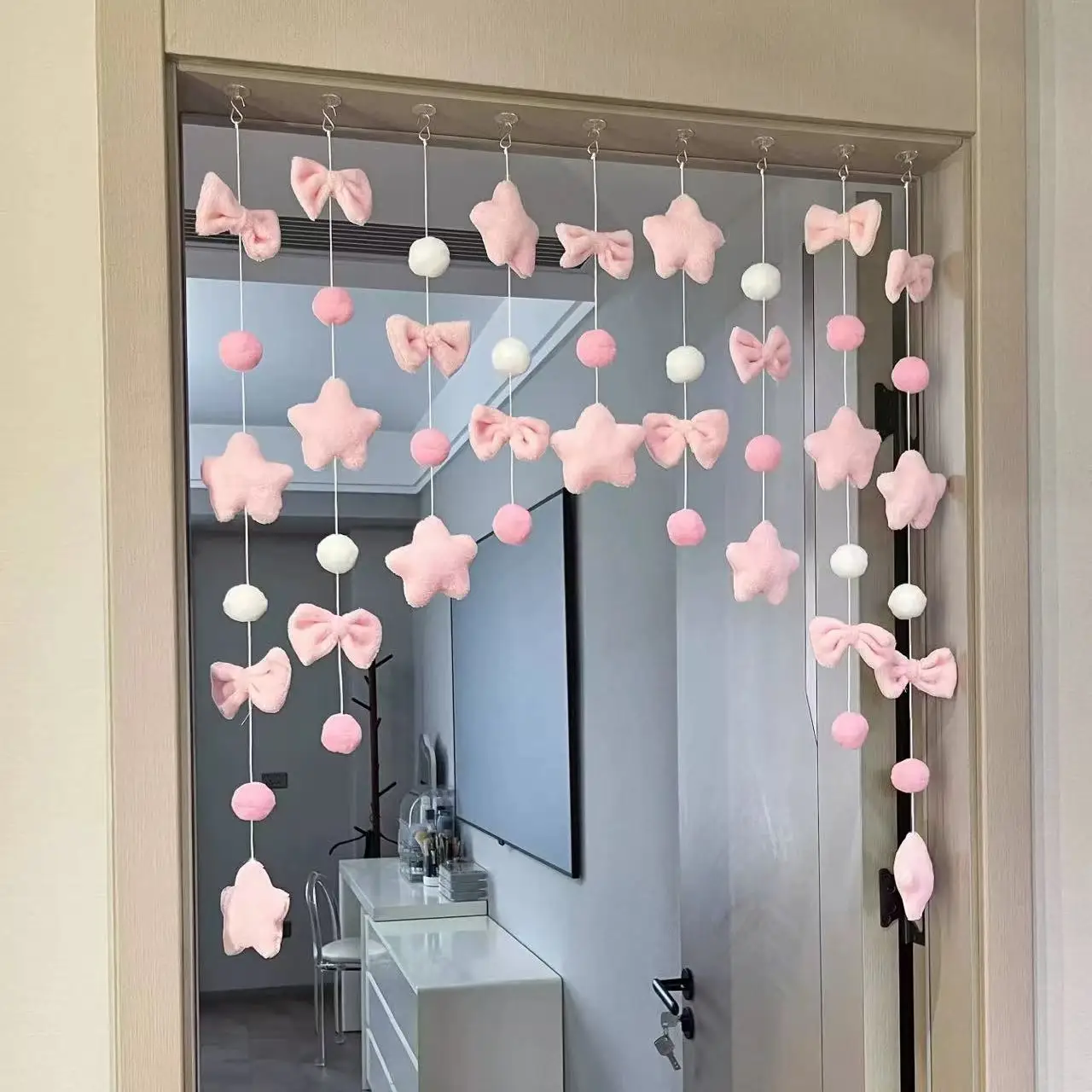 Cortina para puerta infantil con corazones – Decoración cuarto - imagen 4