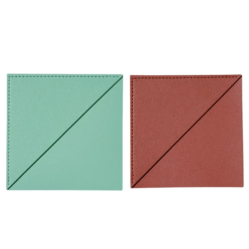 Marcapáginas de cuero con forma de corazón y triángulo, marcapáginas de esquina, marcadores de página, Clip de página, carpeta de página, cubierta protectora de esquina, 1 Uds. - imagen 5