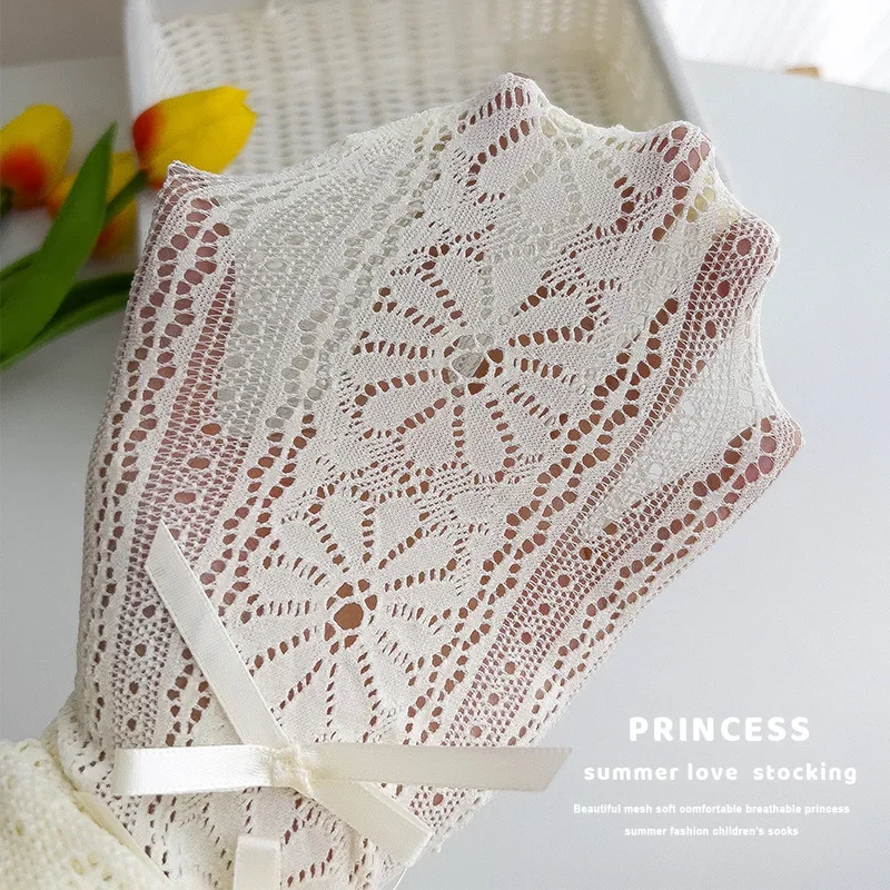 Leggings Lolita para niñas, medias finas de media encaje para primavera y verano, pantalones exteriores elásticos y transpirables para niños a la moda - imagen 4