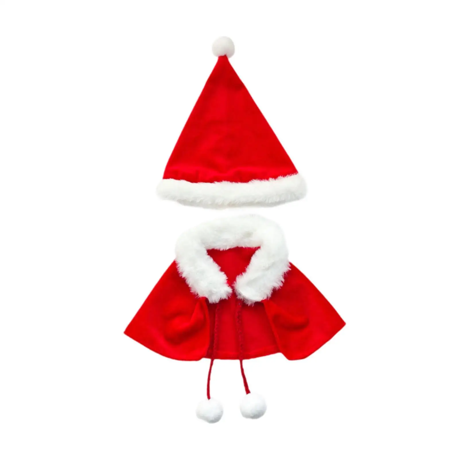 2Pcs Fashion Dolls Xmas Cloak and Hat Miniature Clothes Accessories Costume for