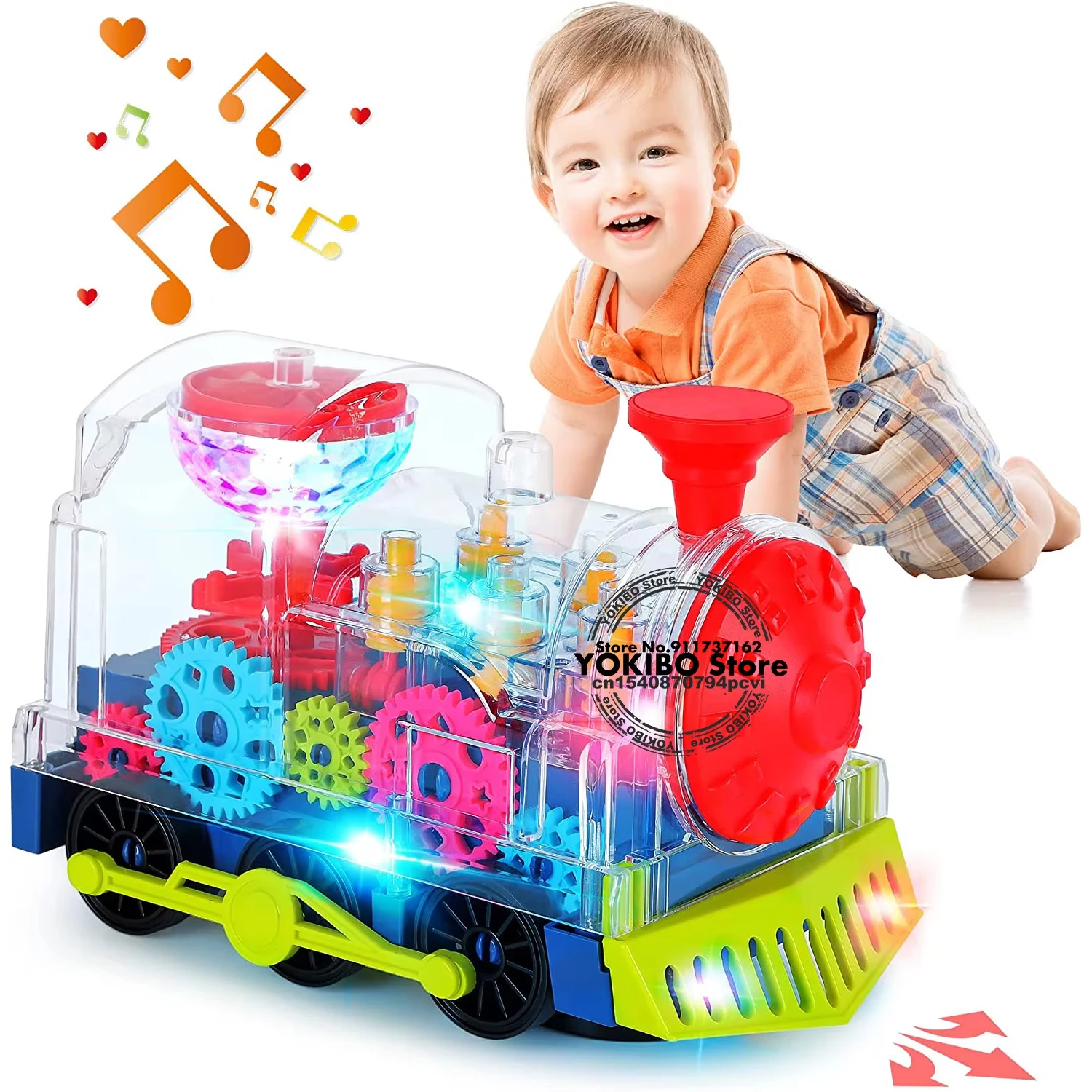 Tren eléctrico de juguete para bebés con luces y sonidos