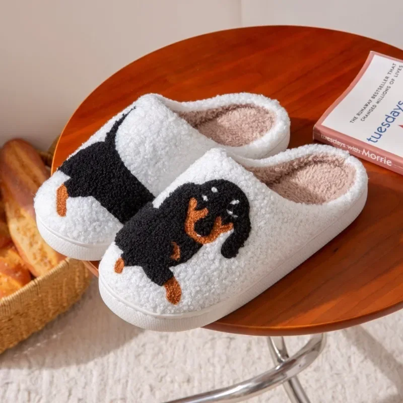 Zapatillas infantiles de algodón con bordado de teckel