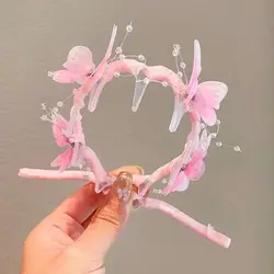 Diademas infantiles princesa mariposas onduladas antideslizantes