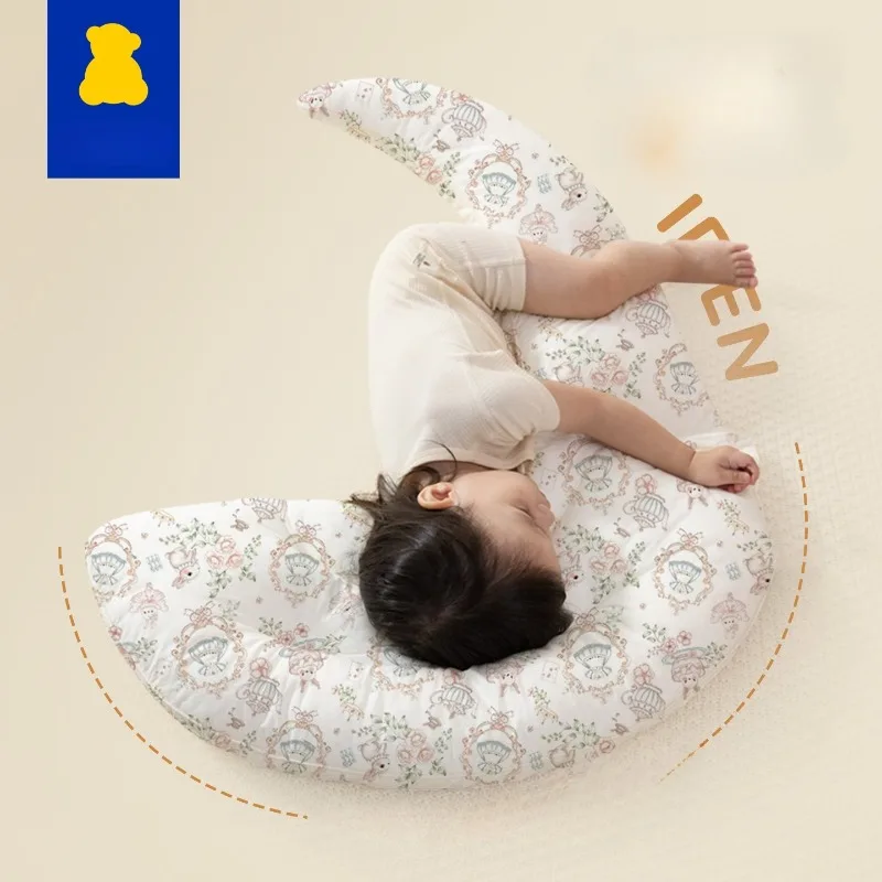 Almohada para niños con forma de luna, almohada suave para dormir para abrazo de niño, funda de almohada 100% de algodón orgánico, almohadas lavables y transpirables para cuna para niños pequeños - imagen 2