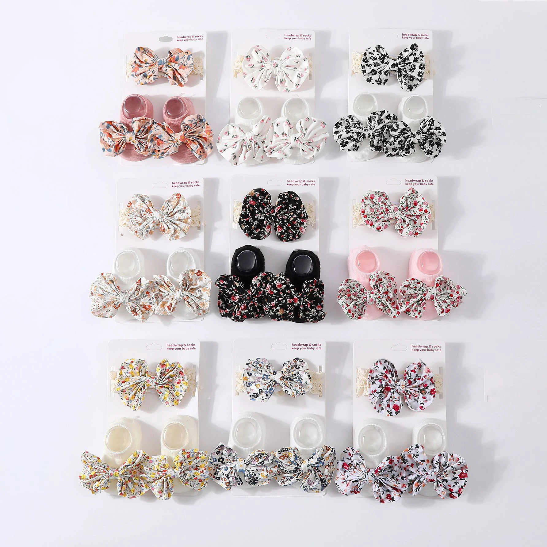 Calcetines newborn con lazo floral – Antideslizantes - imagen 5