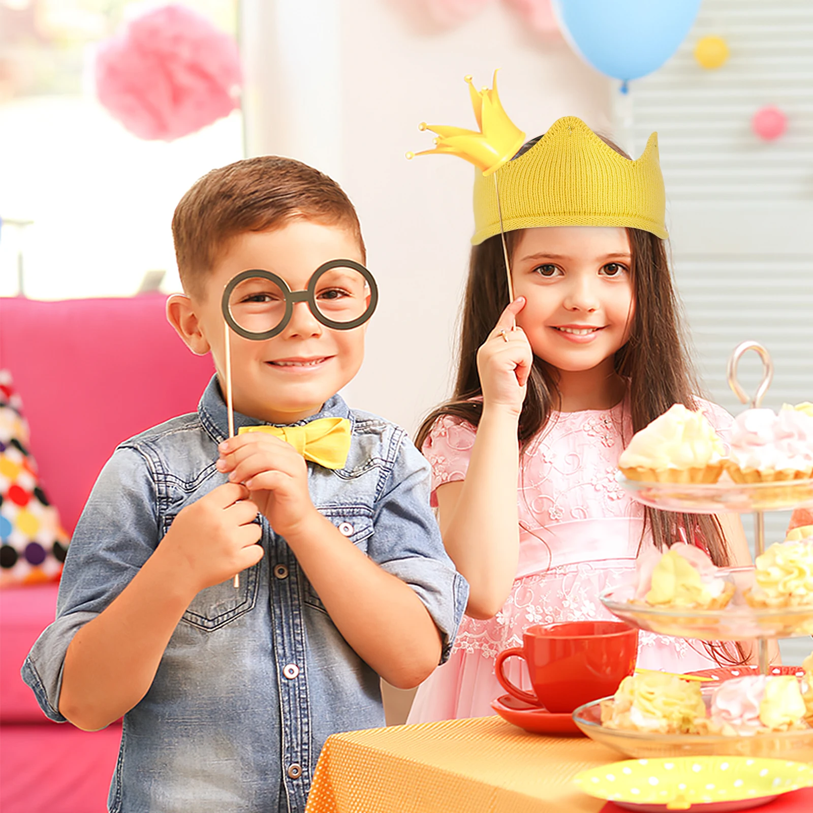 Knit For Stretchy Thick Warm Crown Hat Kids Toddler Winter Party Gift Crown Knitted Hat Baby Knit