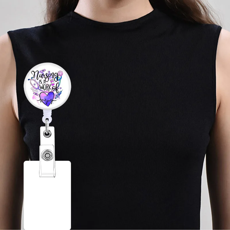 Clip retráctil para insignia de enfermera de Hospital, soporte para tarjetas de identificación de médico, carrete para etiqueta de nombre, portatarjetas, hebilla de suministros de oficina, 1 ud. - imagen 5