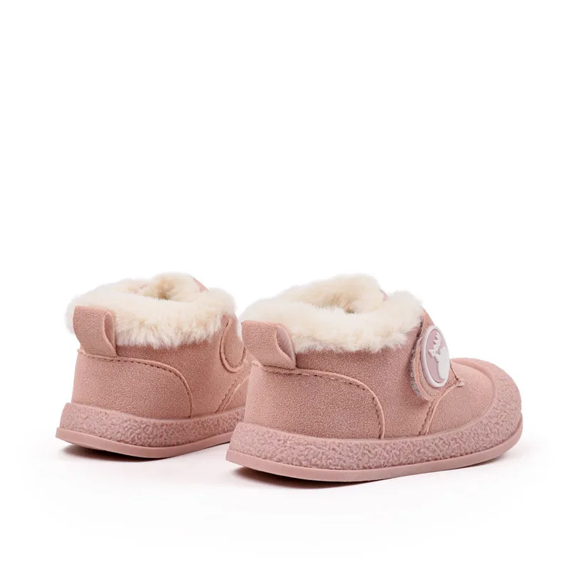 Nuevas botas de invierno para niños y niñas, botas de nieve cálidas para bebés, zapatos de felpa con parte inferior de goma, zapatillas de deporte para exteriores para recién nacidos, zapatos para niños - imagen 2