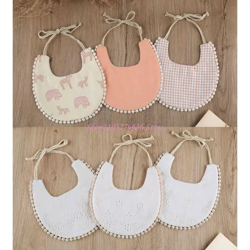 Babero bandana reversible para bebé estilo campestre absorbente