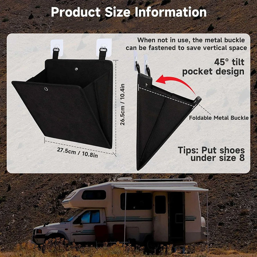 Zapatero de pared para RV - Organizador versátil sin perforación - imagen 4
