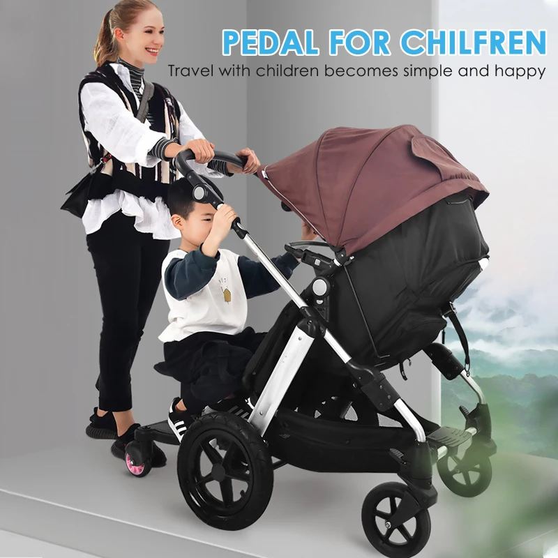 Adaptador de Pedal para cochecito de bebé, accesorios para cochecito, remolque auxiliar para niños, Scooter gemelo, placa de pie para chico con asiento