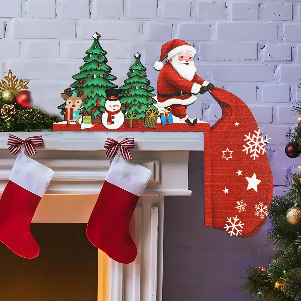 Adorno Navidad madera para puerta – Decoración habitación infantil - imagen 4
