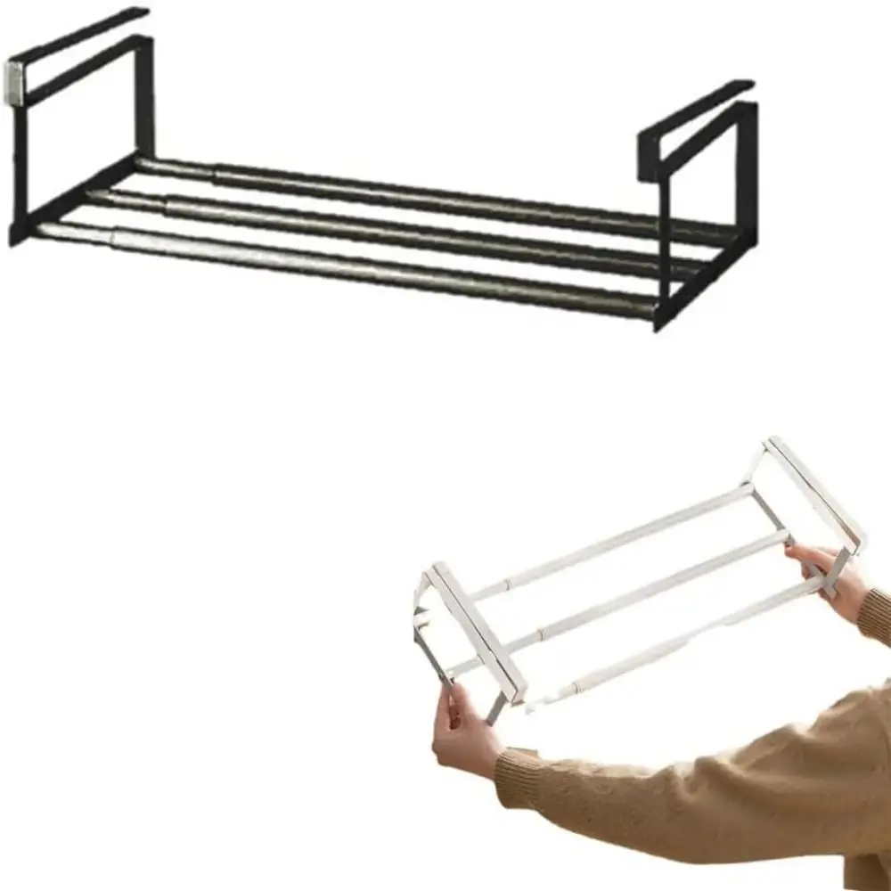 Bandeja de zapatos de partición Simple, almacenamiento para el hogar, retráctil, bajo colgante, en capas, ahorro de espacio, estantes de clase de gabinete multiusos - imagen 3