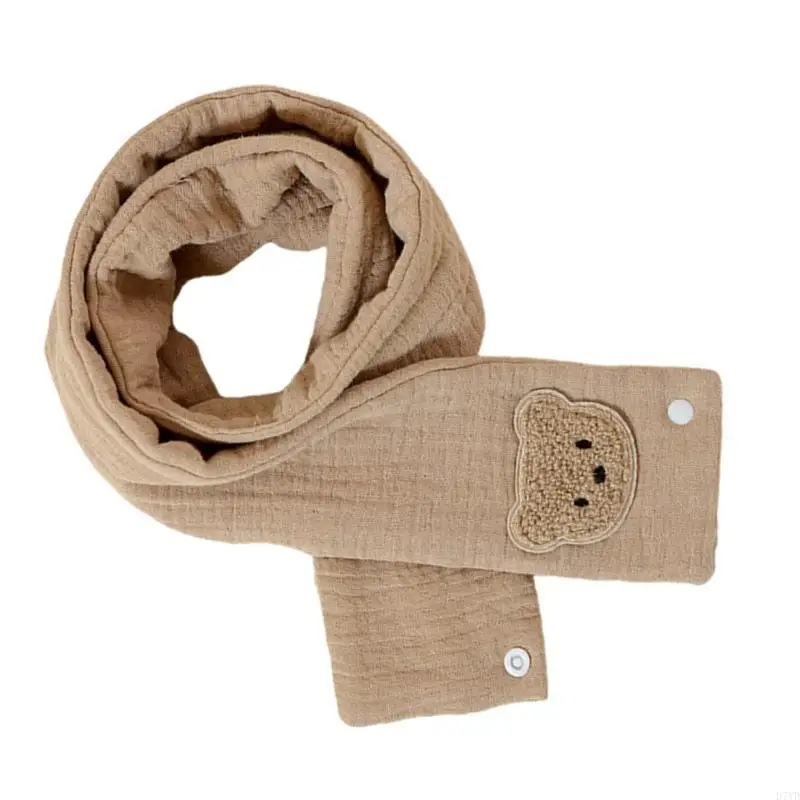 D7YD Pañuelo para bebés, bufanda dibujos animados, silenciador algodón para 0-3 años, mantiene bebé abrigado - imagen 3