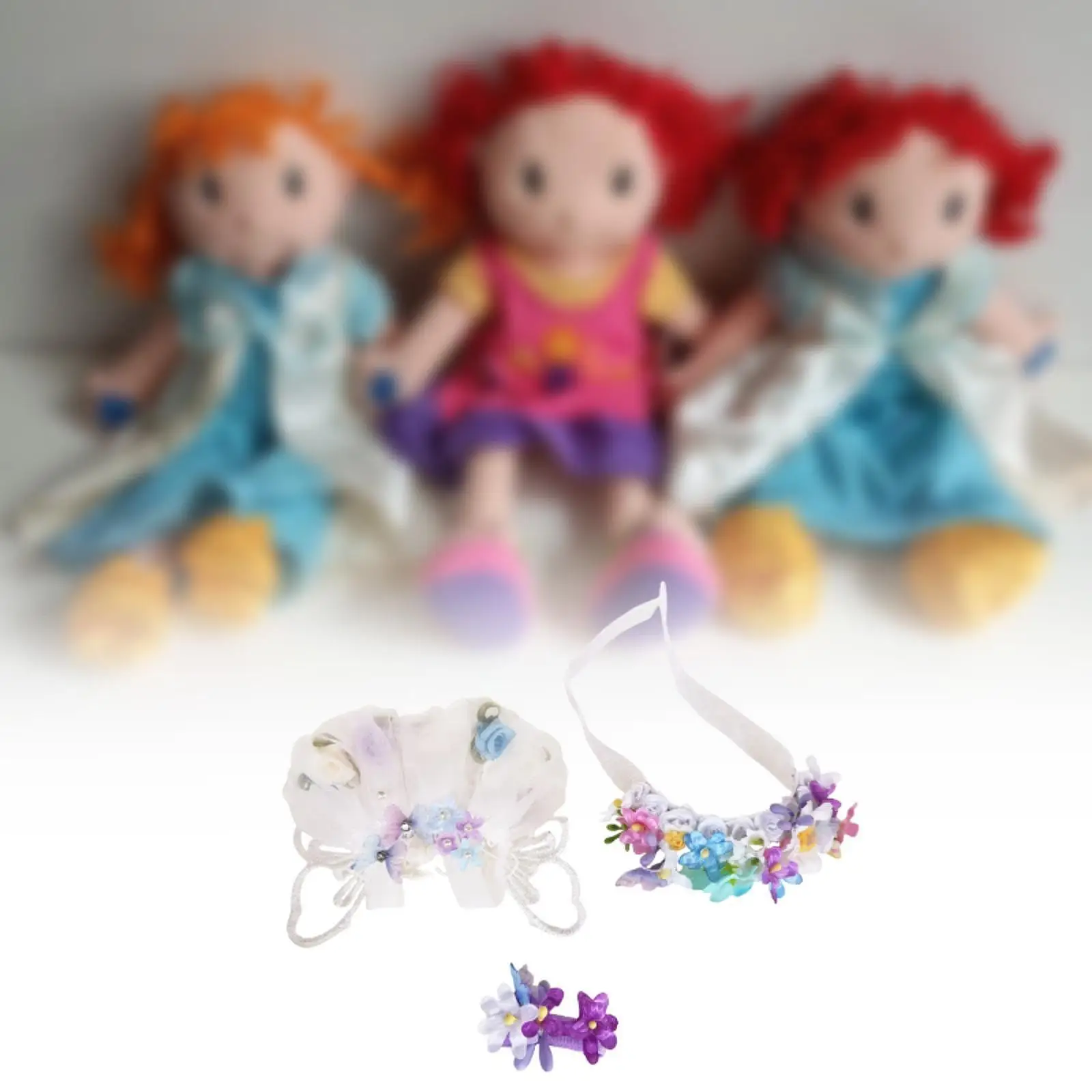 Set of 3 Doll Outfits with Floral Hairpin for 15-17cm Dolls, Gift Suggestions