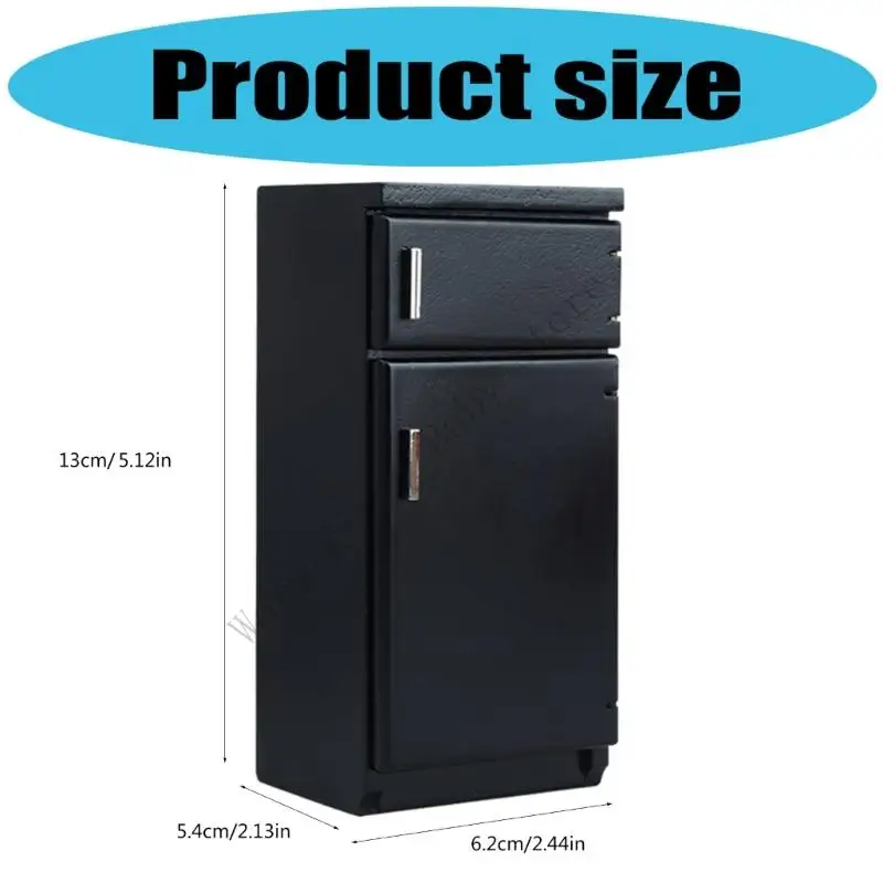 XXFE-refrigerador cocina en miniatura, pieza decoración madera para entusiastas casas muñecas y fabricantes - imagen 3