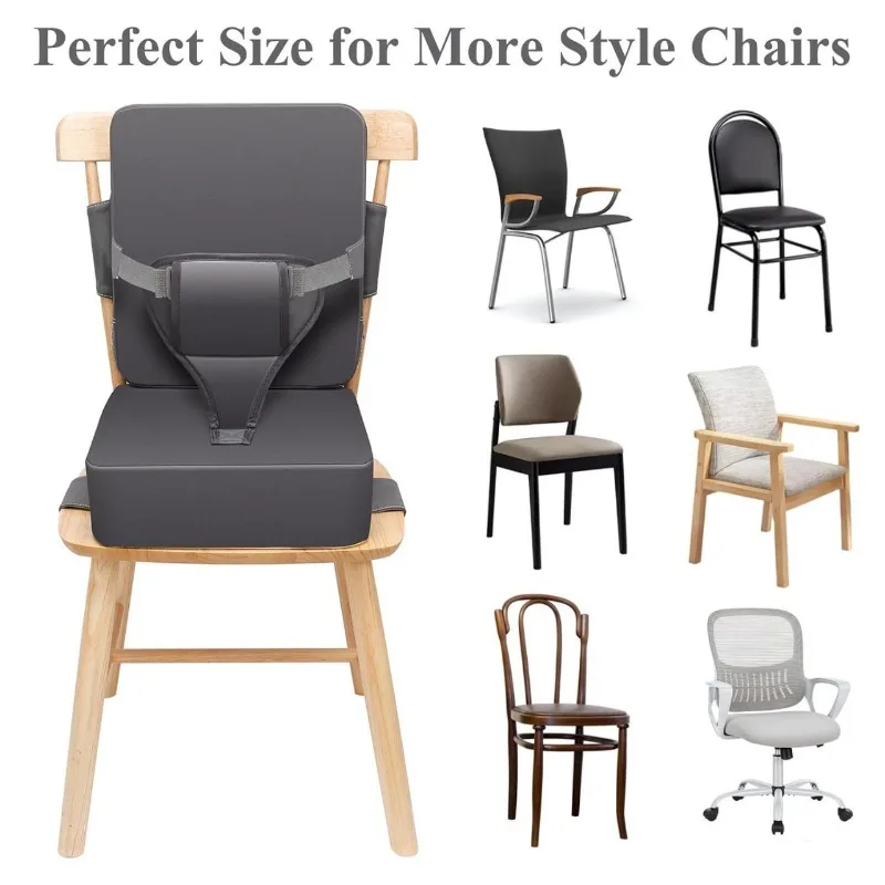 Cojín grueso para asiento elevador de niños, almohadilla ajustable para silla alta con funda extraíble, cojín de esponja portátil para niños pequeños - imagen 3