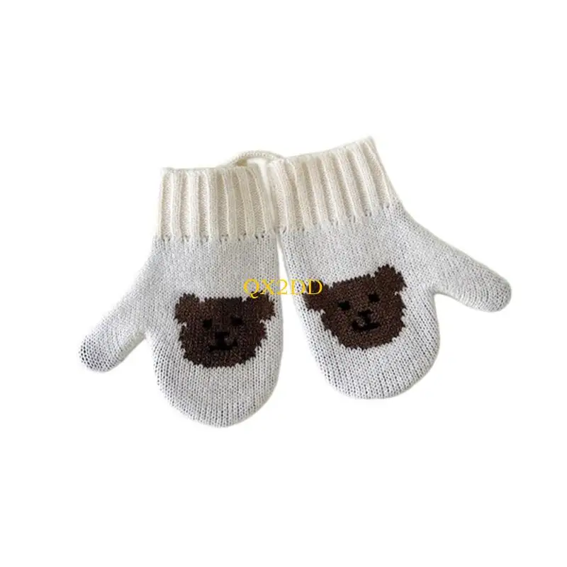 Guantes invierno seguros niños QX2D Diseño correa para cuello las mitones calientes durante 2 a 5 años Niños - imagen 5