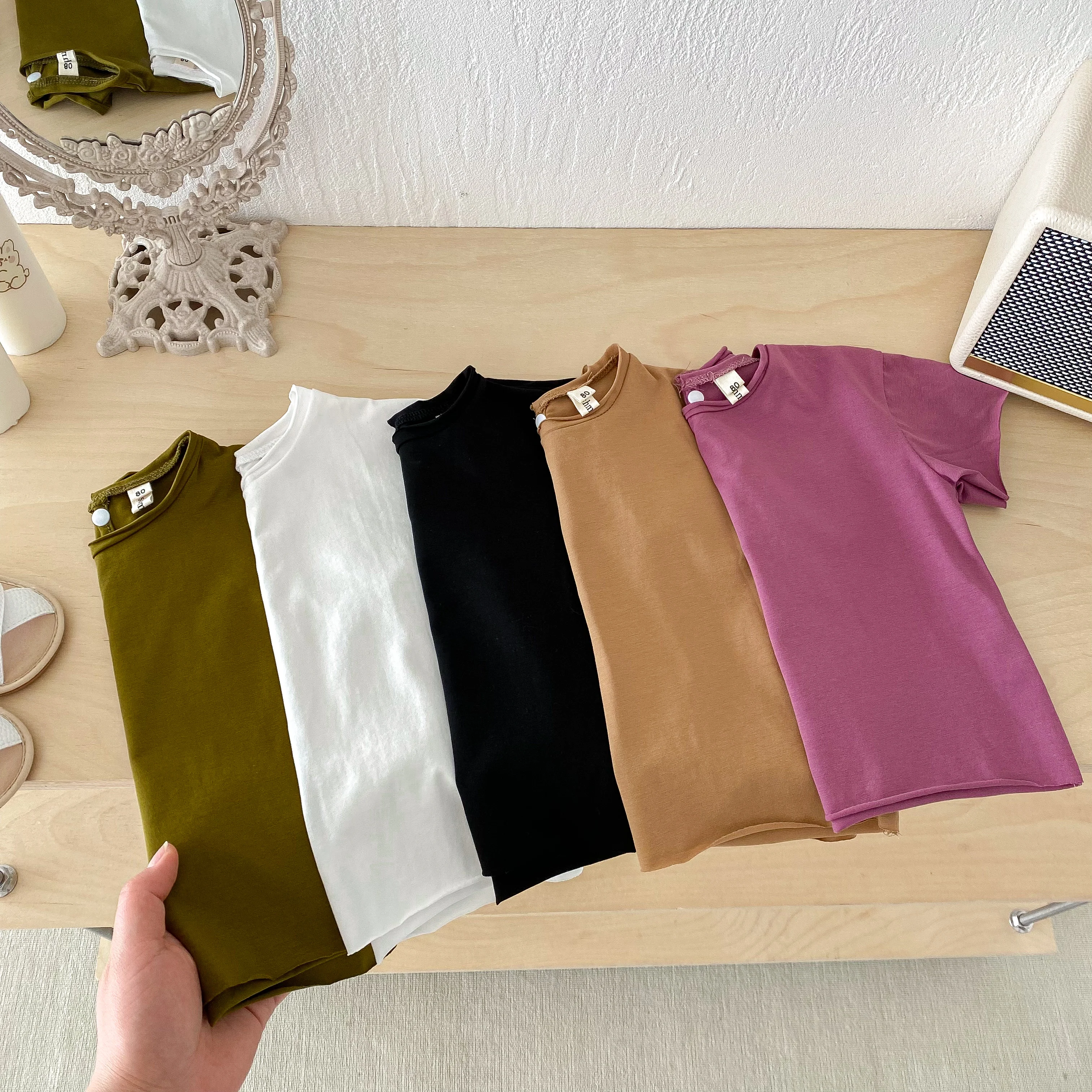 Camiseta bebé algodón con volantes – Manga corta estilo vintage - imagen 5