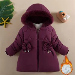 Parka de felpa con capucha para bebé – Cálida para otoño e invierno