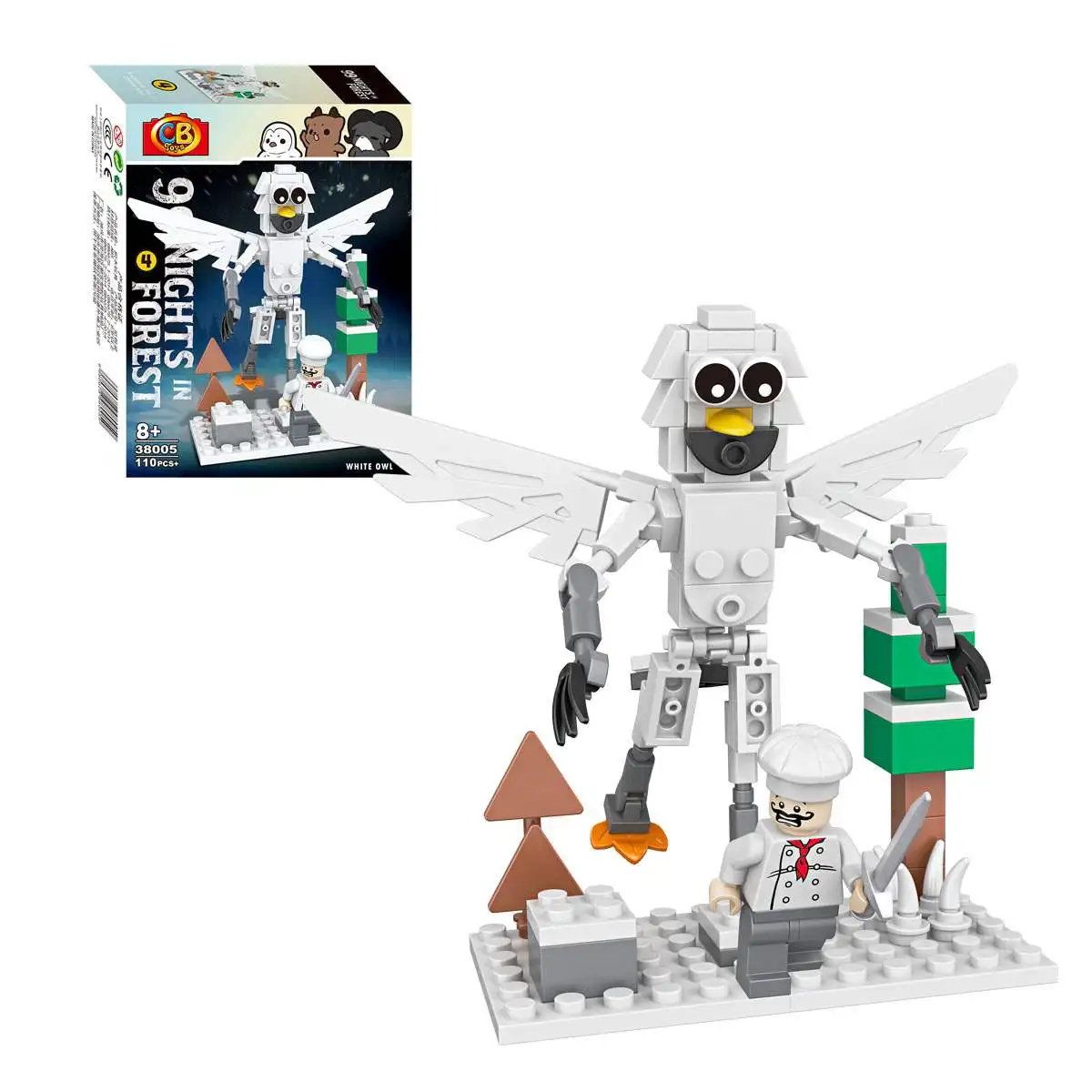 Bloques de construcción de madera con ciervos y búhos – Set infantil - imagen 5