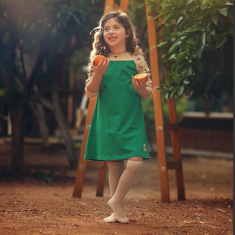Ropa a juego para la familia, colección de verano, vestido para niña, camiseta para niño, conjunto para bebé, falda para niña, ropa verde de algodón para niño - imagen 2