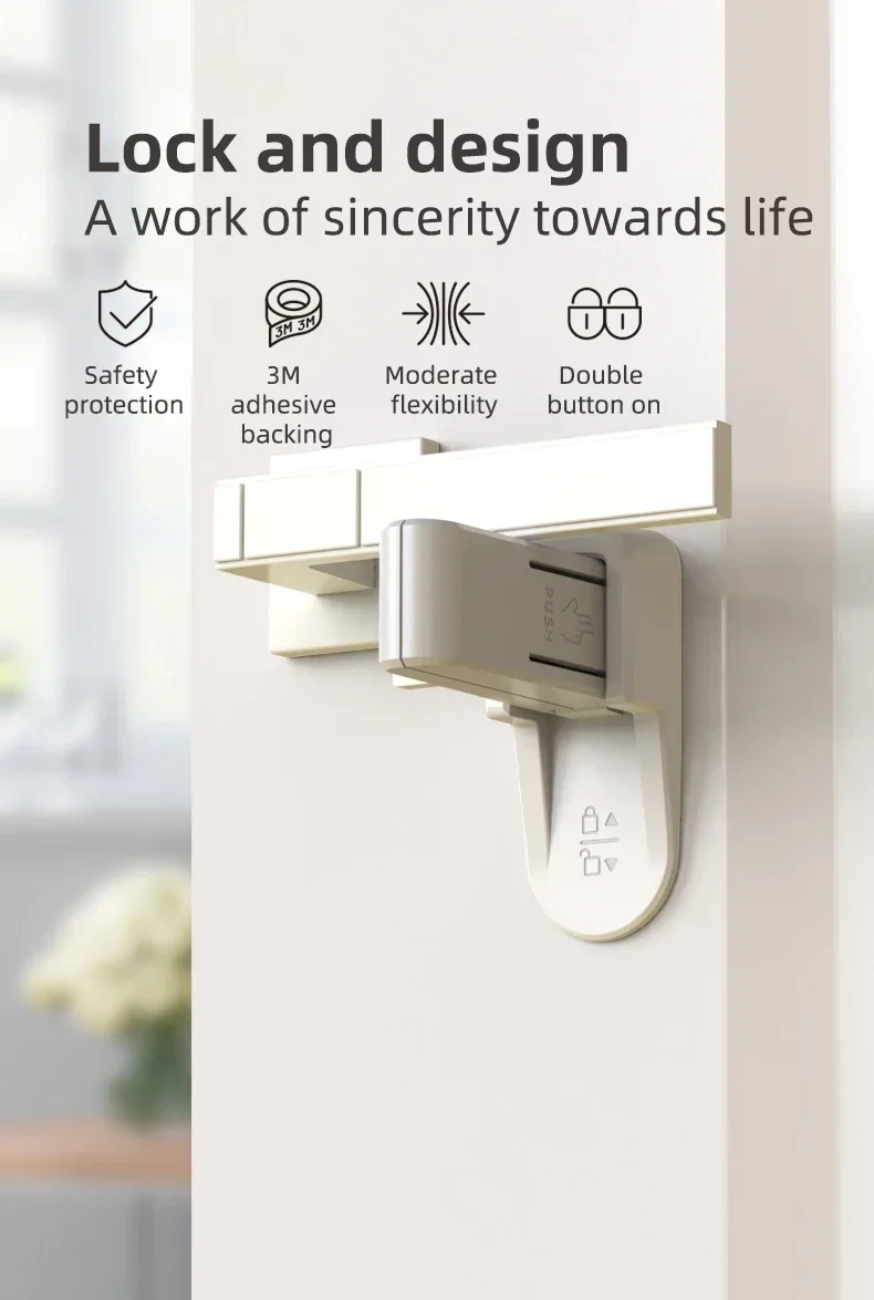 Dispositivo de protección ABS Universal para el hogar para niños, cerraduras de manija antiabiertas fáciles de instalar, cerradura de palanca de puerta, cerradura de puertas de seguridad para bebés - imagen 2