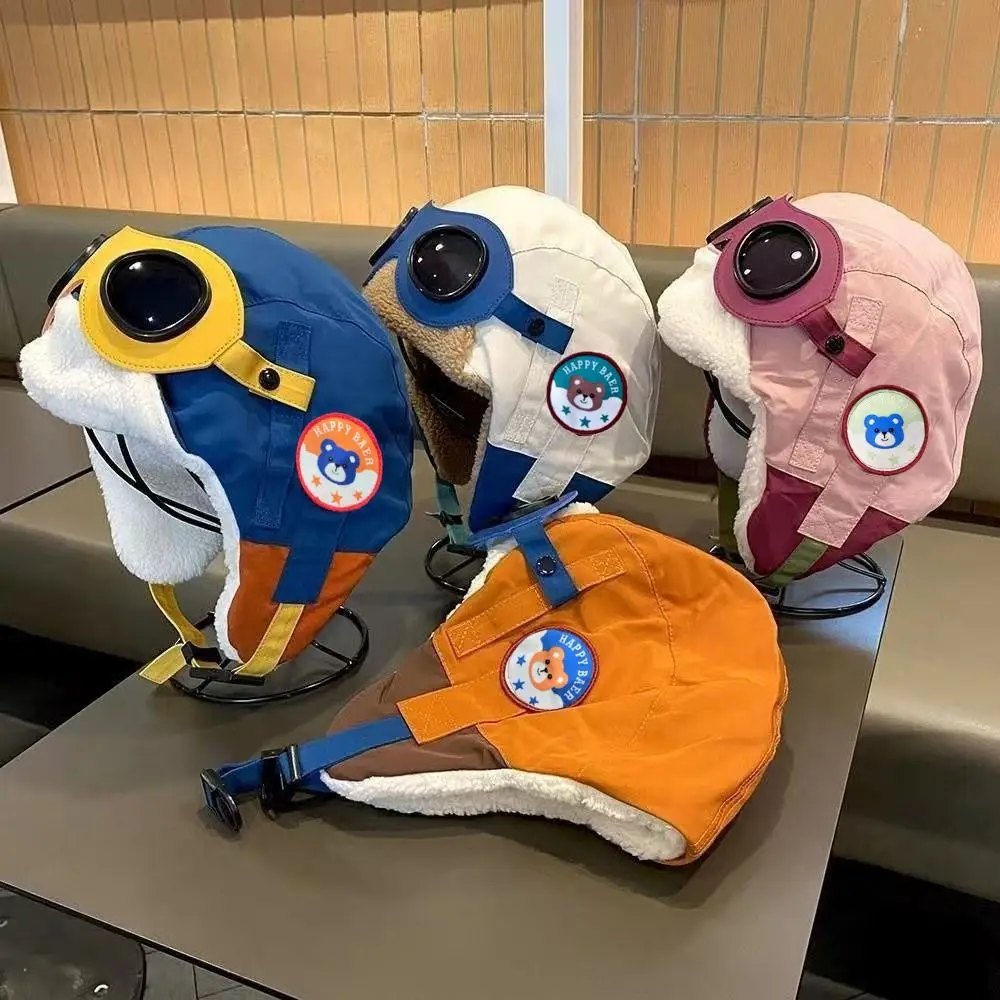 Nuevo Gorro de piloto de dibujos animados bonito, gorro con protección para los oídos a prueba de viento y a prueba de frío con gafas, gorro grueso y cálido para invierno - imagen 4