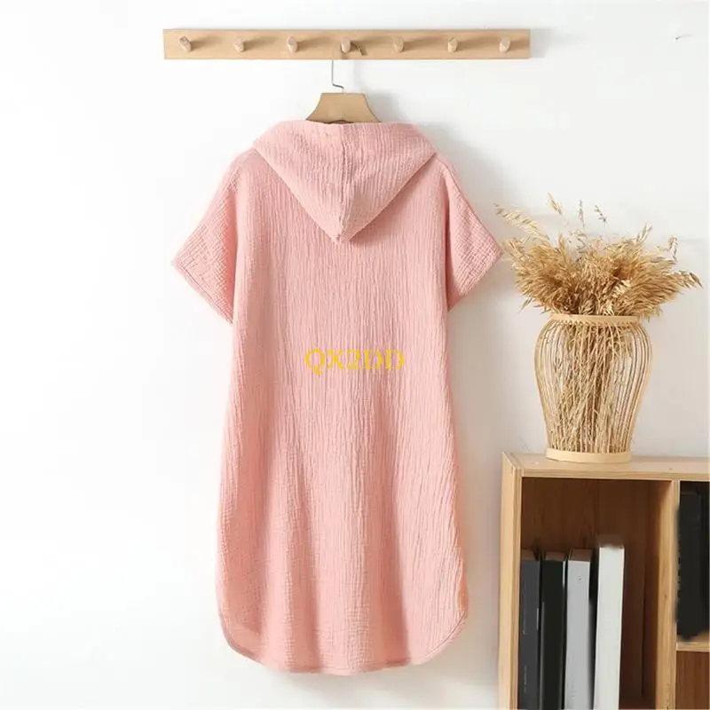 Toalla baño con capucha con capucha algodón QX2D para bebé transpirable capa capa capa suave y absorbente para - imagen 4